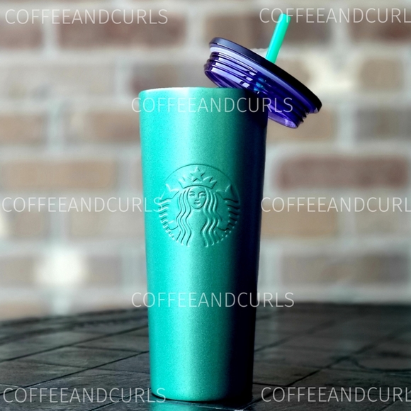 Starbucks Blue Green Pearl Shimmer Ombre Stainless Steel Tumbler 24oz Ve… - Picture 3 of 12